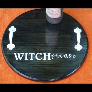 1” thick by 15” round wood witchy tray